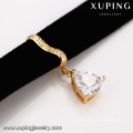 43704 xuping à la mode plus large en cuir collier triangle noble forme pendentif collier bijoux Chine en gros